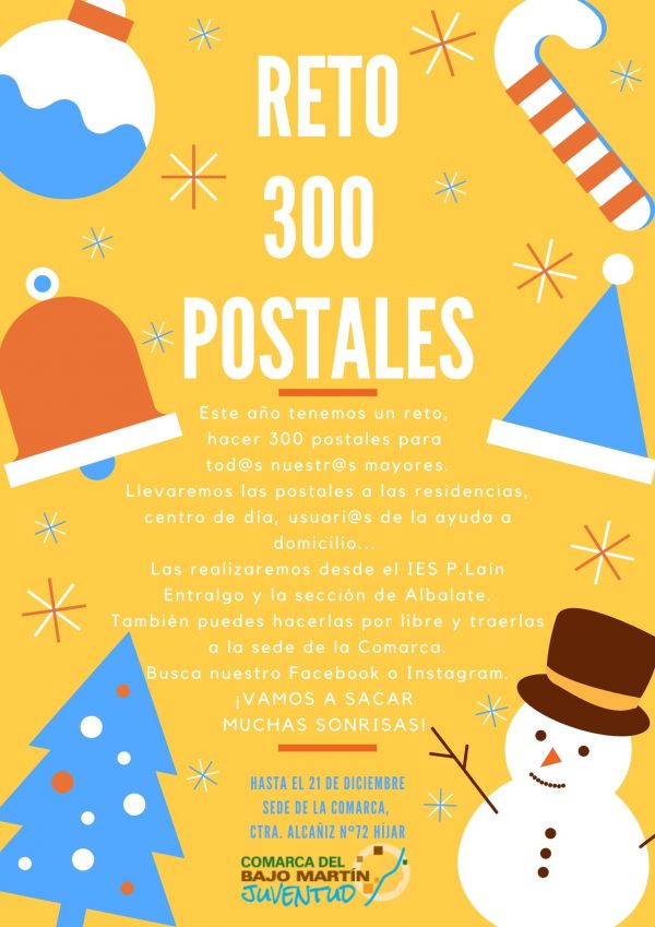 Cartel Reto 300 postales