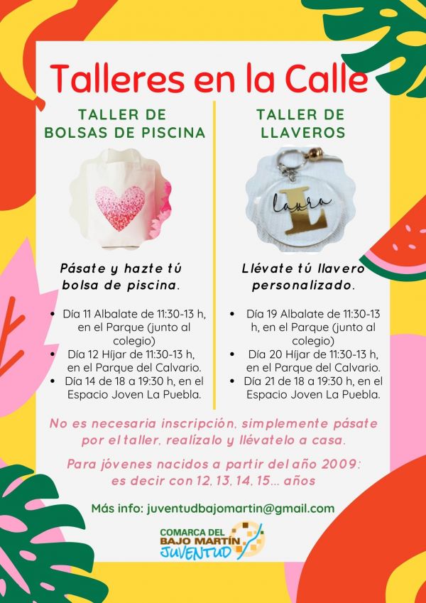 Cartel Talleres en la Calle Verano 2022