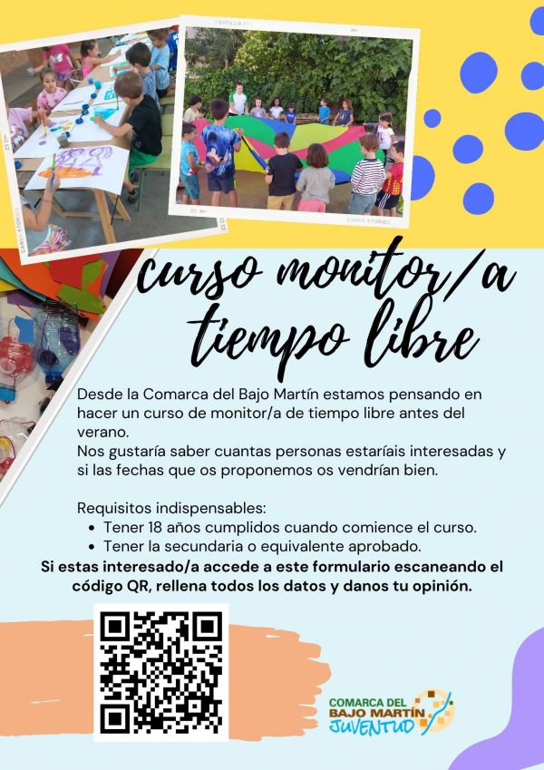 CARTEL POSIBLE CURSO DE MONITOR/A DE TIEMPO LIBRE