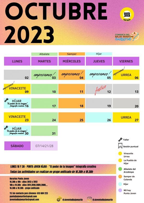 CARTEL CALENDARIO OCTUBRE 2023