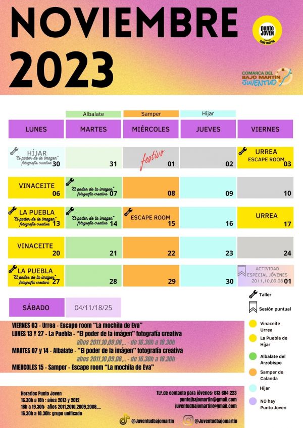 CARTEL CALENDARIO NOVIEMBRE 2023