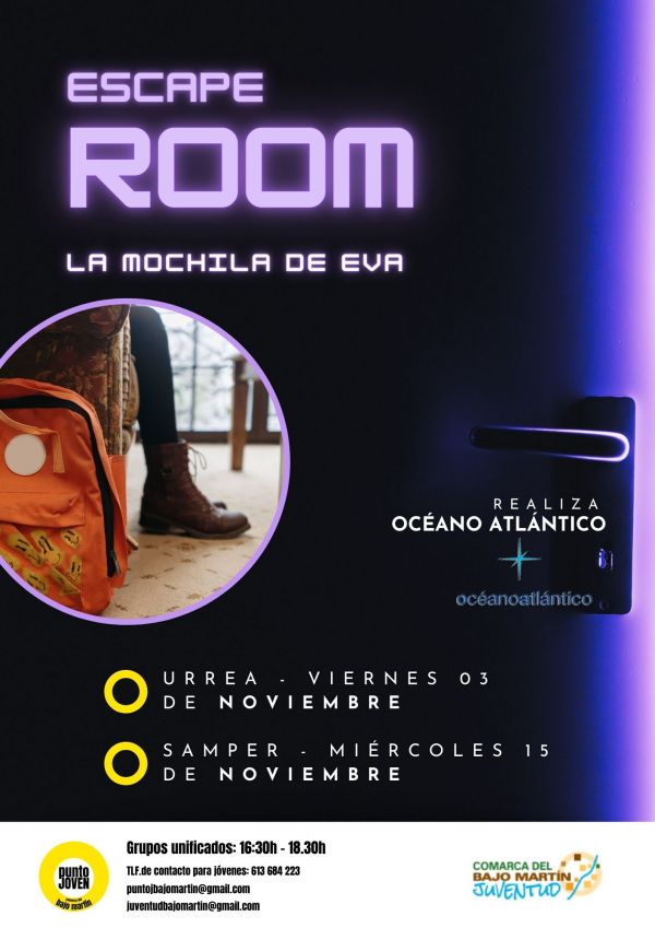 CARTEL ESCAPE ROOM EN URREA Y SAMPER NOV2023