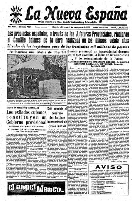 Portada Miércoles 4 de Noviembre de 1959