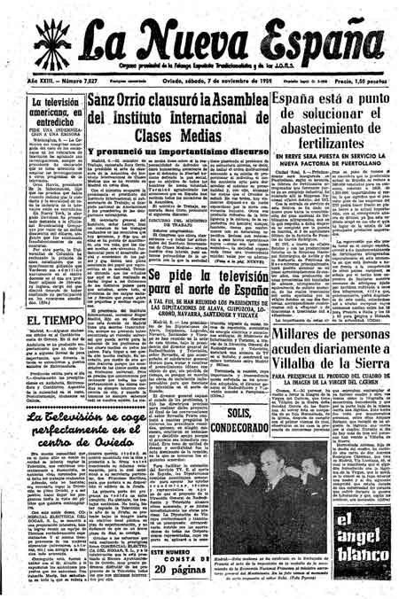 Portada Sábado 7 de Noviembre de 1959