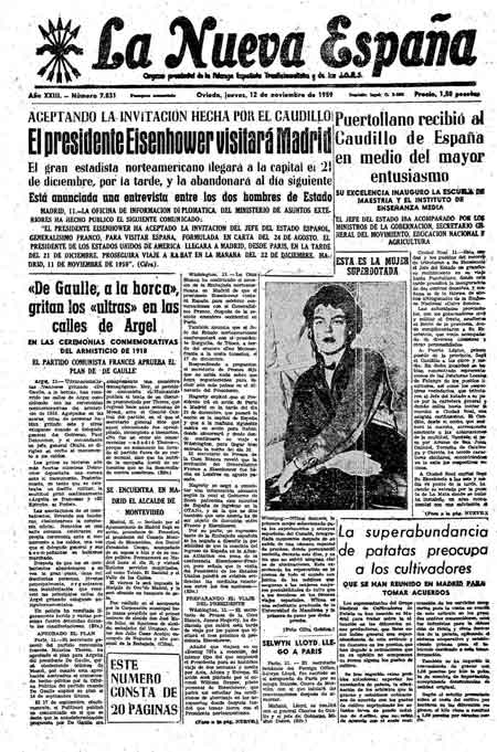 Portada Jueves 12 de Noviembre de 1959