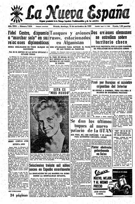 Portada Domingo 15 de Noviembre de 1959