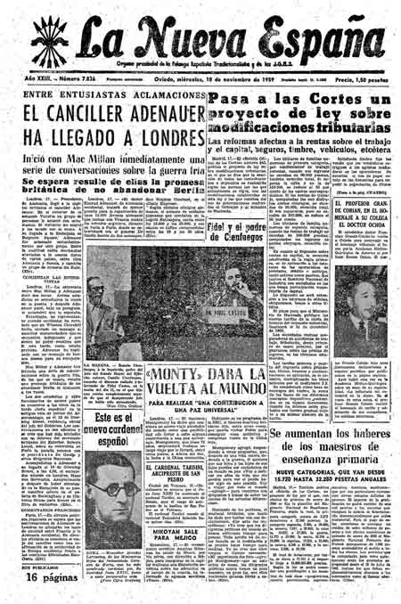 Portada Miércoles 18 de Noviembre de 1959