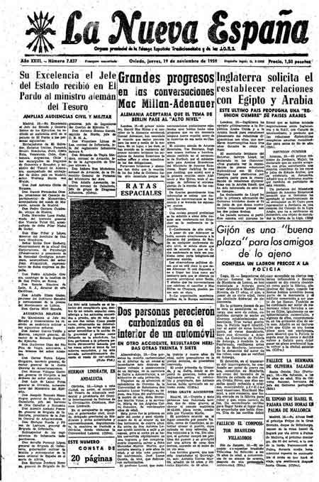 Portada Jueves 19 de Noviembre de 1959
