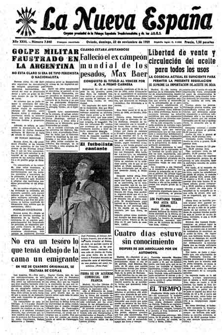 Portada Domingo 22 de Noviembre de 1959