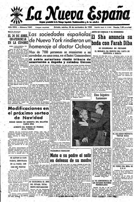 Portada Martes 24 de Noviembre de 1959