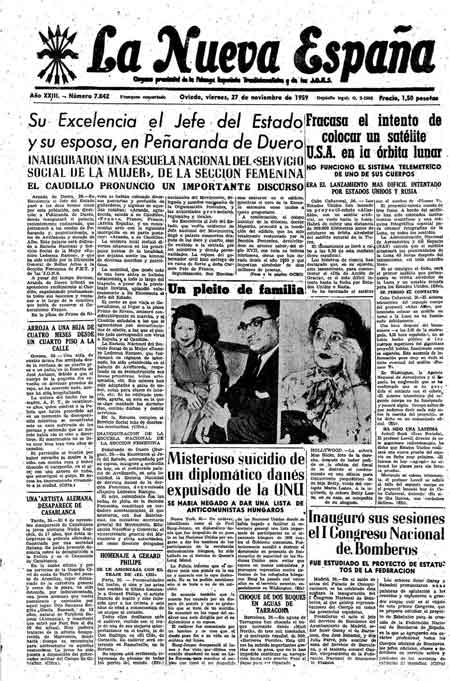 Portada Viernes 27 de Noviembre de 1959