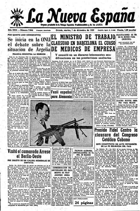 Portada Martes 1 de Diciembre de 1959