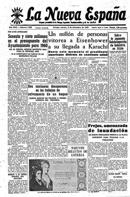 Portada Martes 8 de Diciembre de 1959