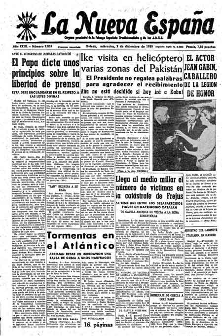 Portada Miércoles 9 de Diciembre de 1959
