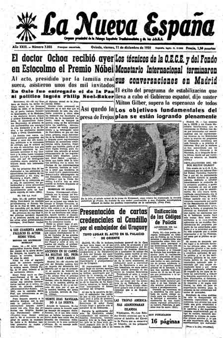 Portada Viernes 11 de Diciembre de 1959