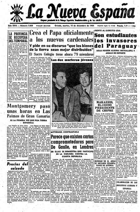 Portada Martes 15 de Diciembre de 1959