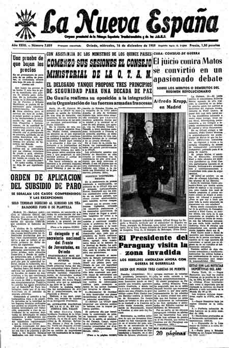 Portada Miércoles 16 de Diciembre de 1959