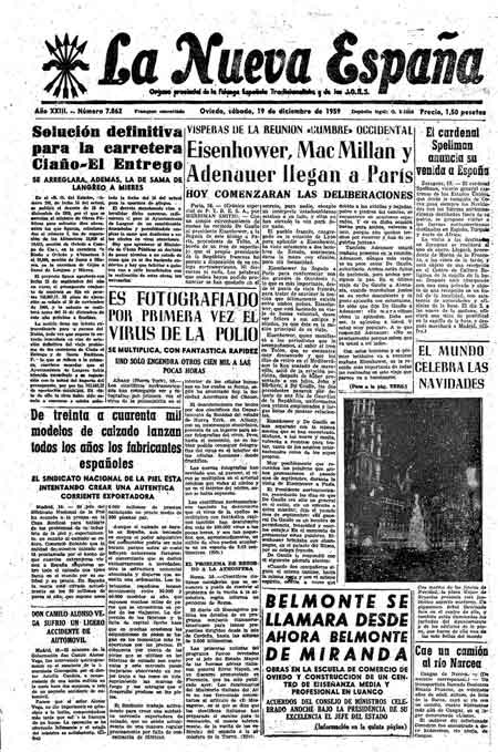 Portada Sábado 19 de Diciembre de 1959