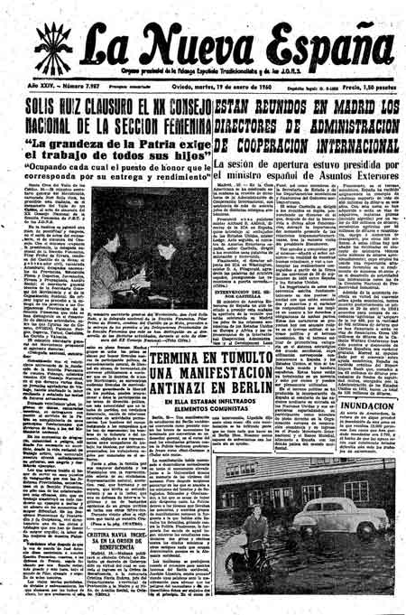 Portada Martes 19 de  de 1960