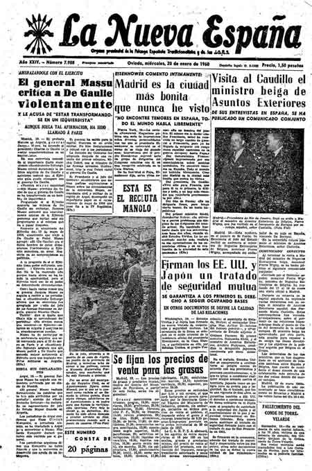 Portada Miércoles 20 de  de 1960
