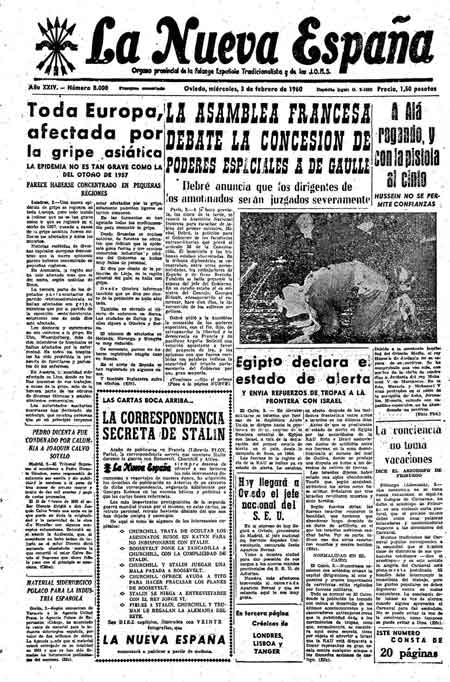 Portada Miércoles 3 de  de 1960