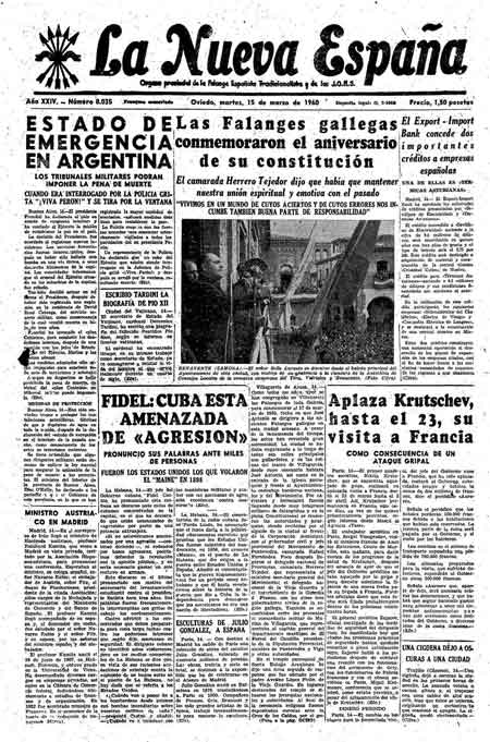 Portada Martes 15 de  de 1960