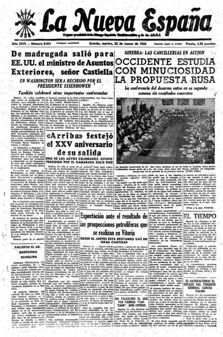 Portada Martes 22 de  de 1960