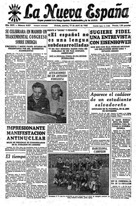 Portada Martes 19 de  de 1960