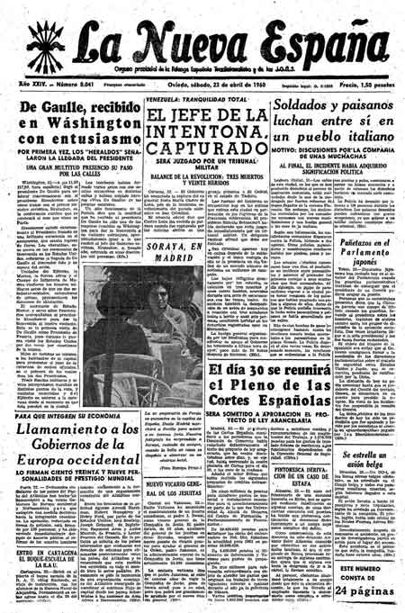 Portada Sábado 23 de  de 1960