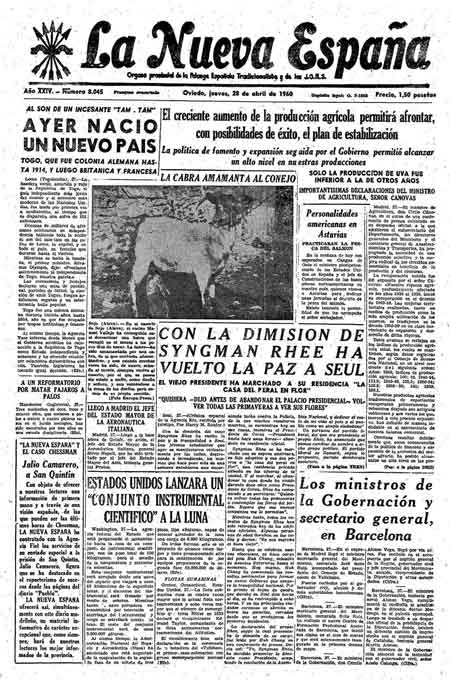 Portada Jueves 28 de  de 1960