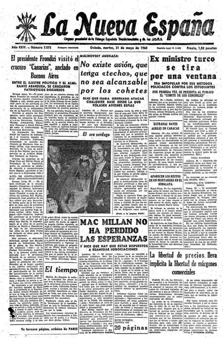 Portada Martes 31 de  de 1960