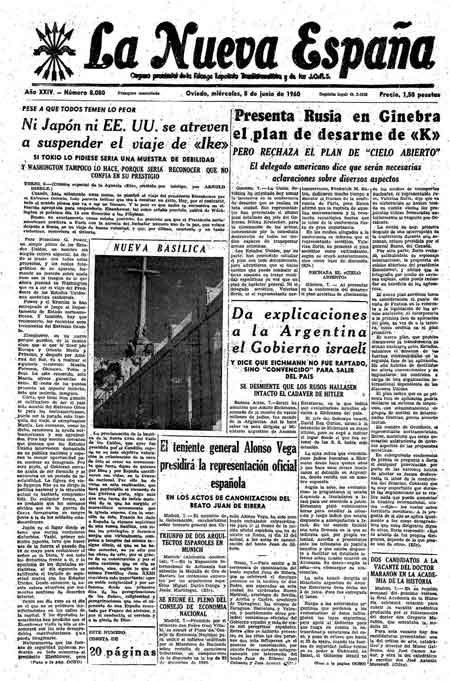 Portada Miércoles 8 de  de 1960