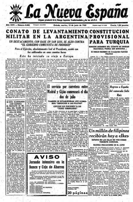Portada Martes 14 de  de 1960