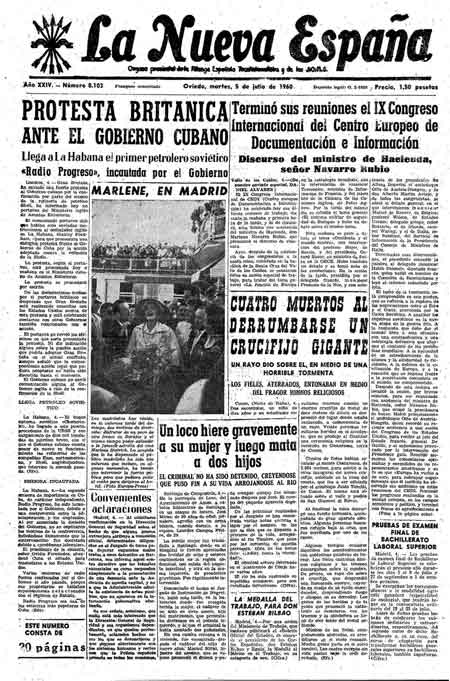 Portada Martes 5 de  de 1960
