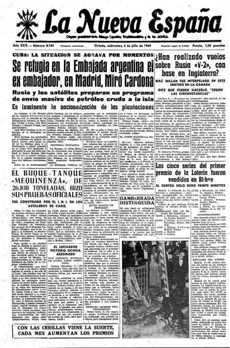 Portada Miércoles 6 de  de 1960
