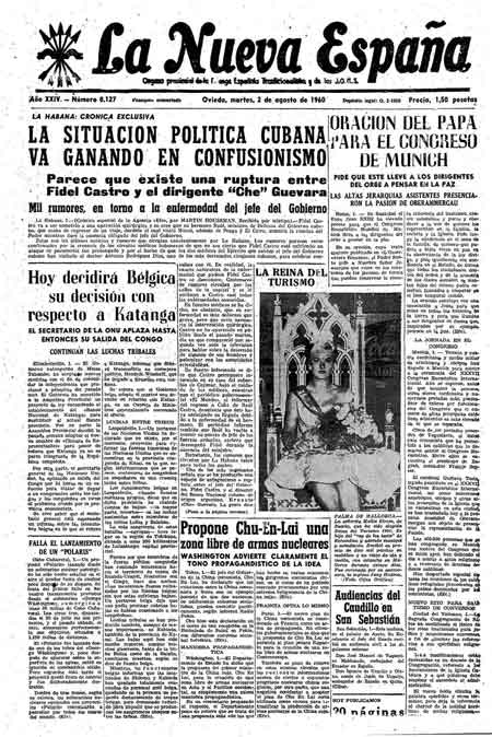 Portada Martes 2 de  de 1960
