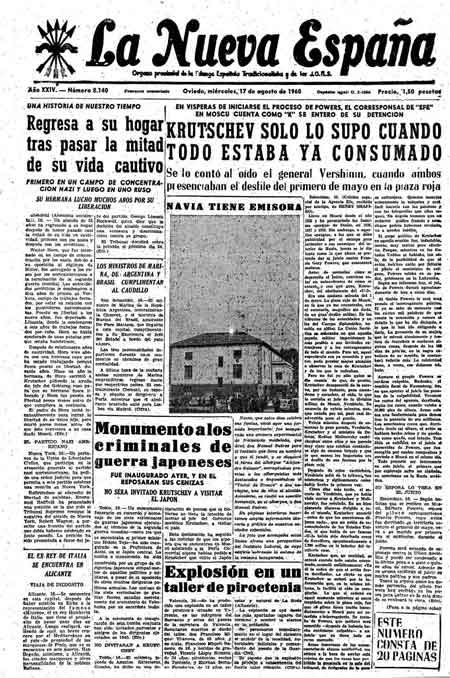 Portada Miércoles 17 de  de 1960