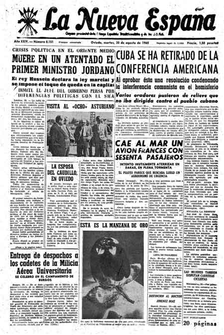 Portada Martes 30 de  de 1960