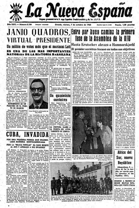 Portada Viernes 7 de Octubre de 1960