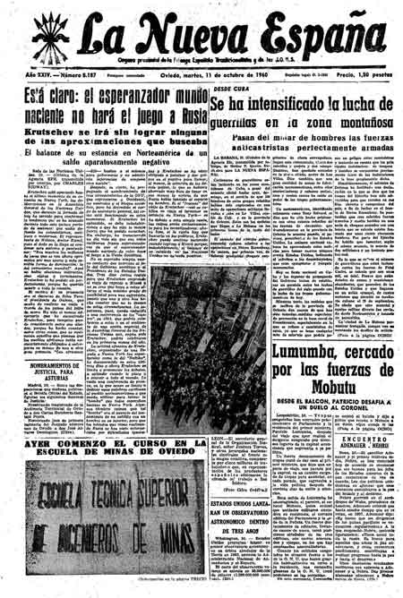 Portada Martes 11 de Octubre de 1960