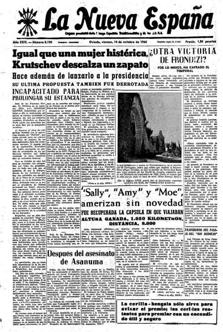 Portada Viernes 14 de Octubre de 1960