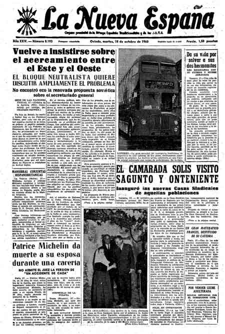 Portada Martes 18 de Octubre de 1960