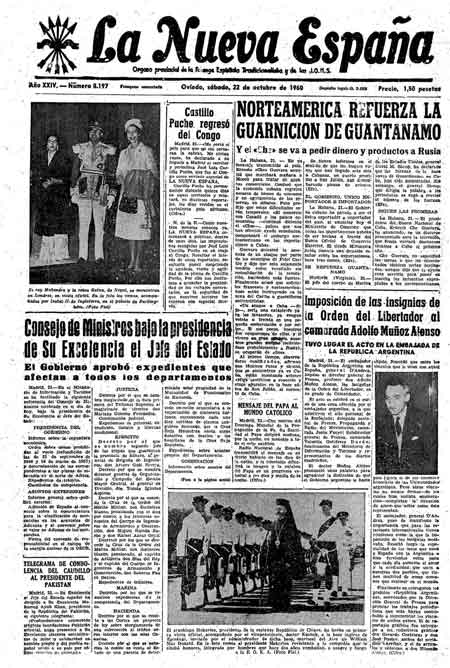 Portada Sábado 22 de Octubre de 1960