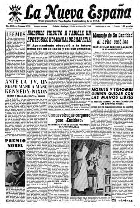 Portada Domingo 23 de Octubre de 1960