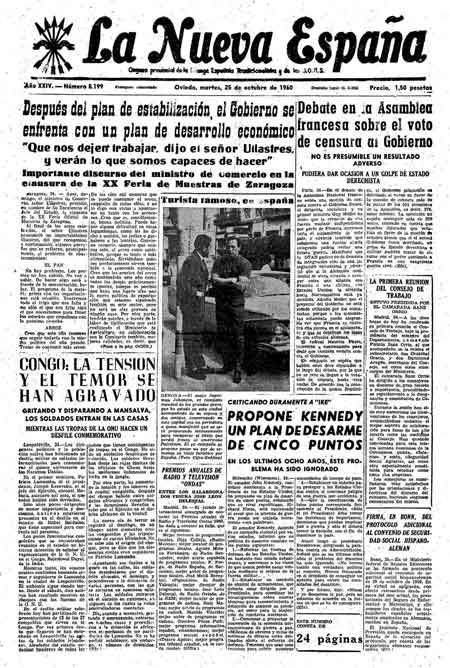 Portada Martes 25 de Octubre de 1960