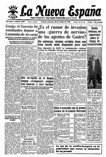 Portada Miércoles 26 de Octubre de 1960