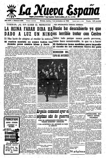 Portada Martes 1 de Noviembre de 1960