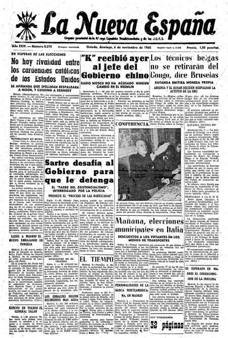 Portada Domingo 6 de Noviembre de 1960