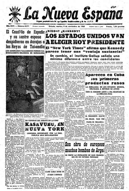Portada Martes 8 de Noviembre de 1960