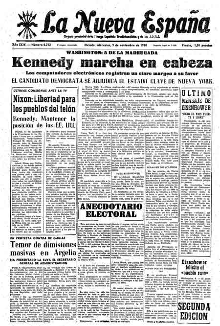 Portada Miércoles 9 de Noviembre de 1960